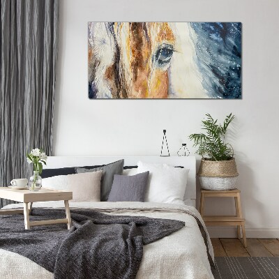 Watercolor horse portrait Wall art on glass