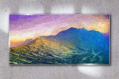 Waves in the setting sun Glass art print