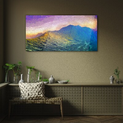Waves in the setting sun Glass art print