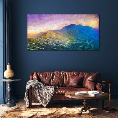 Waves in the setting sun Glass art print