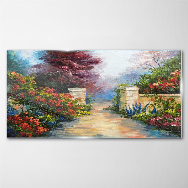 A flower paradise in colors Wall art on glass