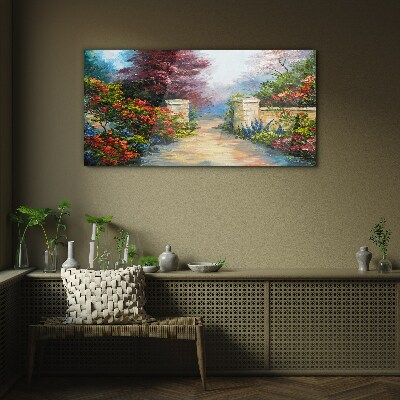 A flower paradise in colors Wall art on glass