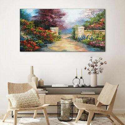 A flower paradise in colors Wall art on glass