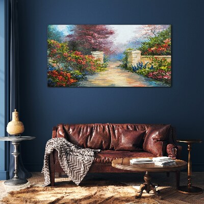 A flower paradise in colors Wall art on glass