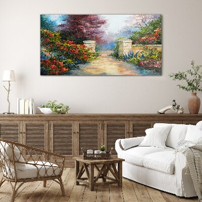 A flower paradise in colors Wall art on glass