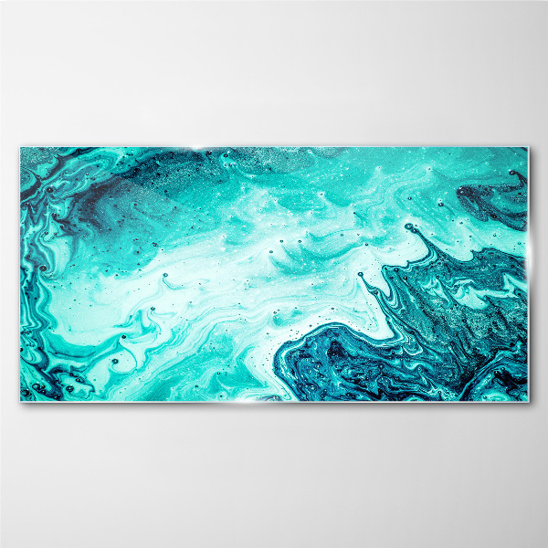 Blue waves in the sea depths Glass art print
