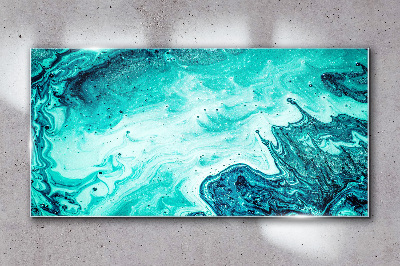 Blue waves in the sea depths Glass art print