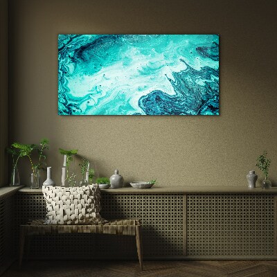 Blue waves in the sea depths Glass art print
