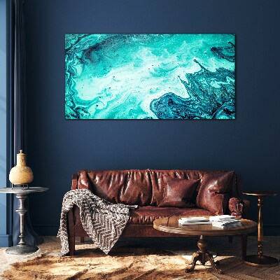 Blue waves in the sea depths Glass art print