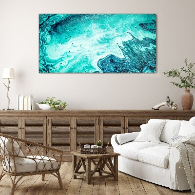 Blue waves in the sea depths Glass art print