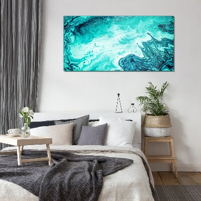 Blue waves in the sea depths Glass art print