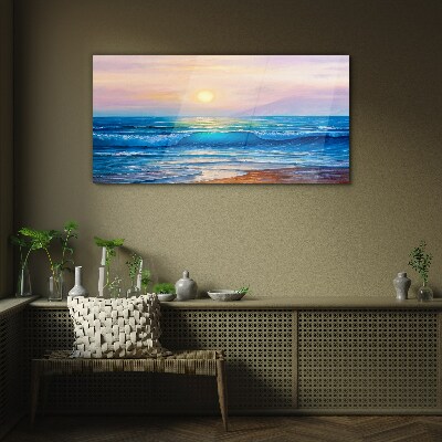 A quiet morning by the ocean Wall art on glass