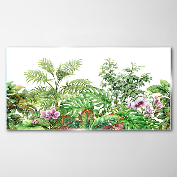 Tropical oasis of greenery Glass art print