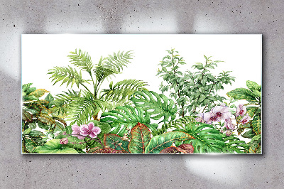 Tropical oasis of greenery Glass art print