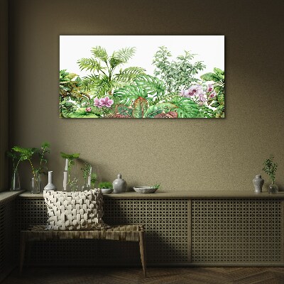 Tropical oasis of greenery Glass art print