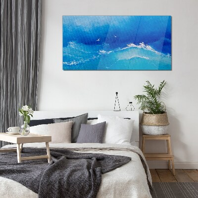 Calm ocean waves Wall art on glass