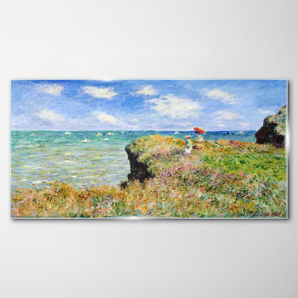 Cliff Walk at Pourville Claude Monet Glass art print