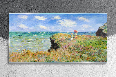 Cliff Walk at Pourville Claude Monet Glass art print