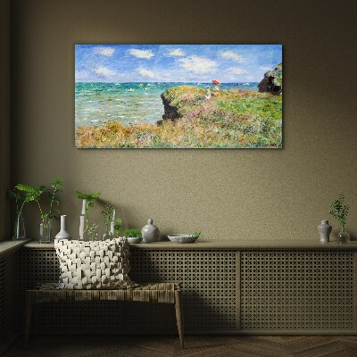 Cliff Walk at Pourville Claude Monet Glass art print
