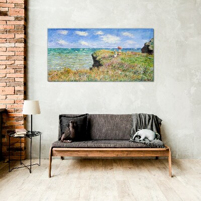 Cliff Walk at Pourville Claude Monet Glass art print