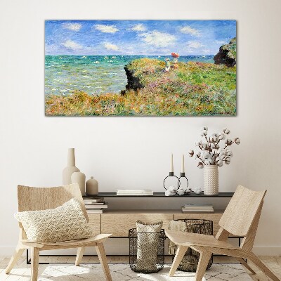 Cliff Walk at Pourville Claude Monet Glass art print