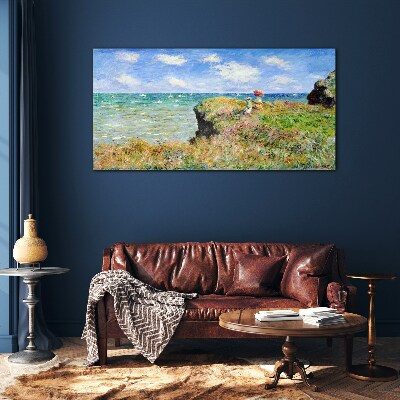 Cliff Walk at Pourville Claude Monet Glass art print