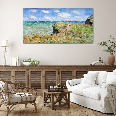 Cliff Walk at Pourville Claude Monet Glass art print