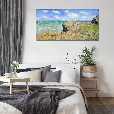 Cliff Walk at Pourville Claude Monet Glass art print