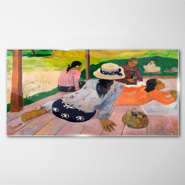 Relax in the tropics Glass art print