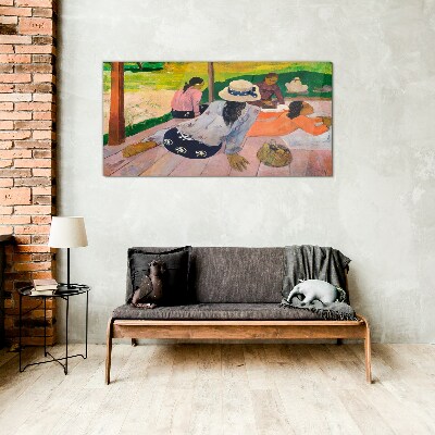Relax in the tropics Glass art print