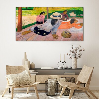 Relax in the tropics Glass art print
