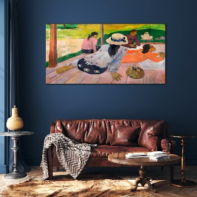 Relax in the tropics Glass art print