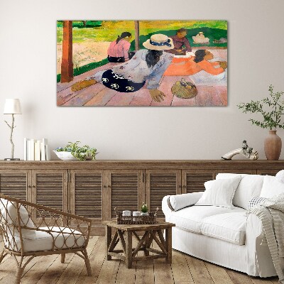 Relax in the tropics Glass art print