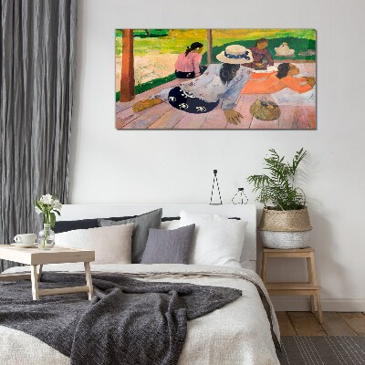Relax in the tropics Glass art print