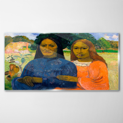 Mother and daughter in nature Wall art on glass