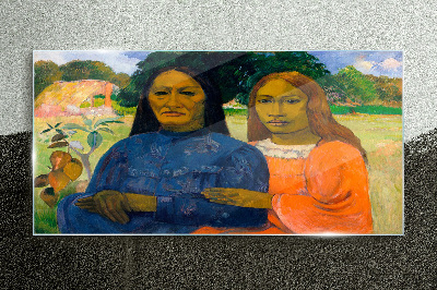 Mother and daughter in nature Wall art on glass