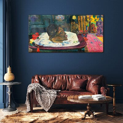 Portrait in pastel colors Glass art print