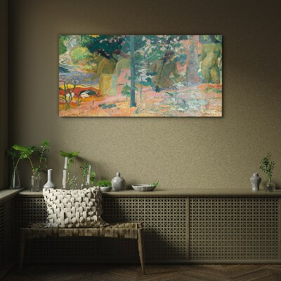 Women by the water Glass art print