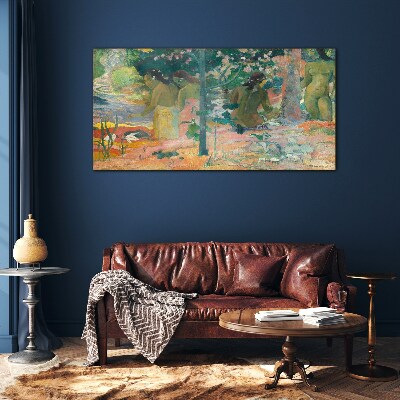 Women by the water Glass art print