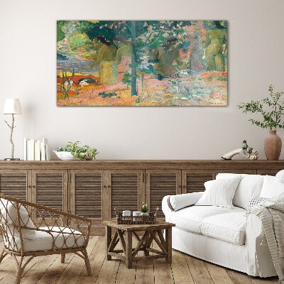 Women by the water Glass art print