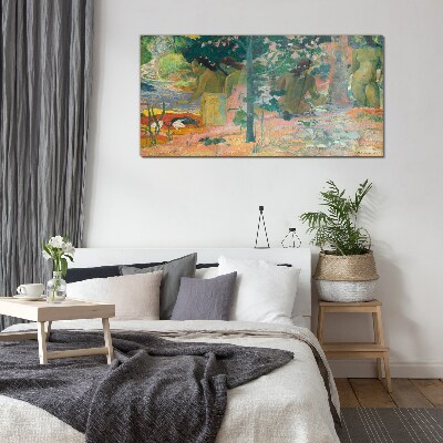 Women by the water Glass art print