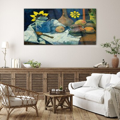 Still life with flower Wall art on glass