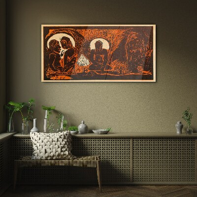 Meeting in the moonlight Wall art on glass