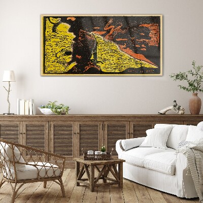 Green wave of emotions Glass art print
