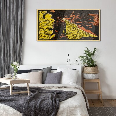 Green wave of emotions Glass art print