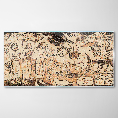Historical scene against the backdrop of nature Wall art on glass