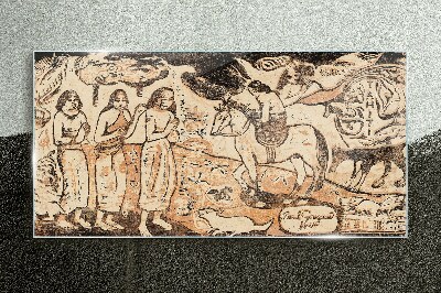 Historical scene against the backdrop of nature Wall art on glass