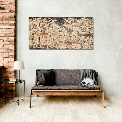 Historical scene against the backdrop of nature Wall art on glass