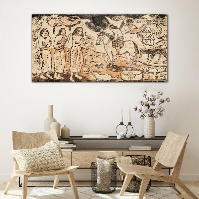 Historical scene against the backdrop of nature Wall art on glass
