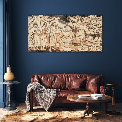Historical scene against the backdrop of nature Wall art on glass